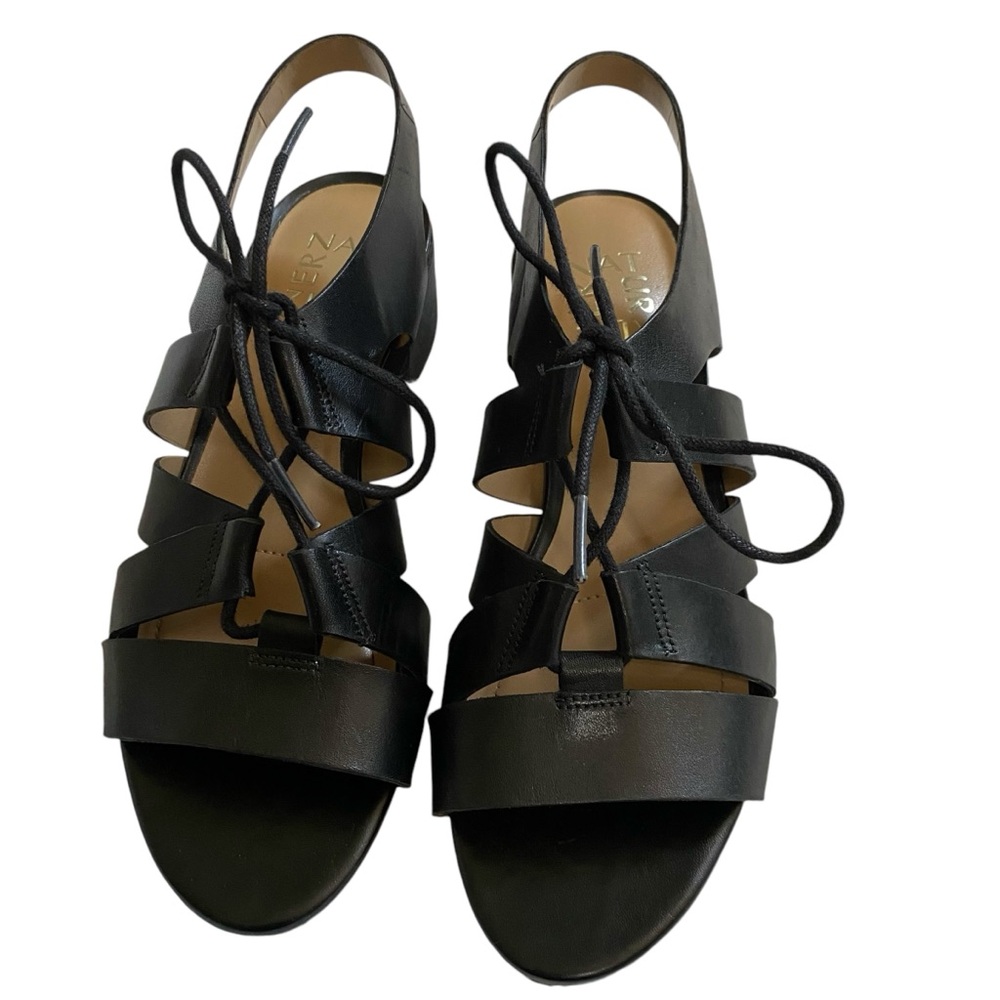Classic Black Leather Minimalist Gladiator Sandal